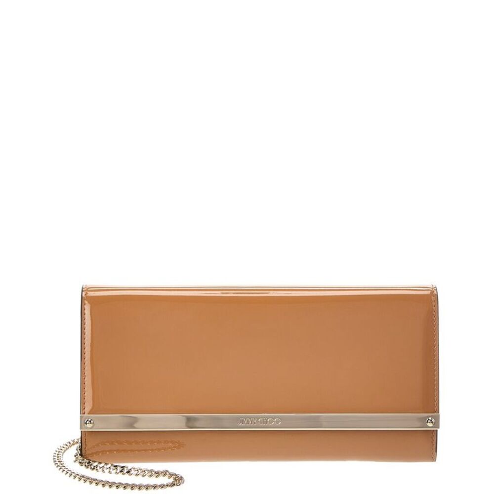 Jimmy Choo Milla Patent Wallet On Chain, Brown